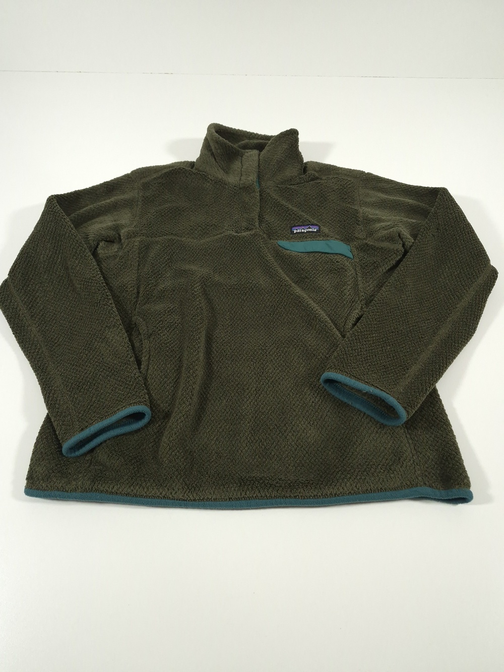 Patagonia Fleece Jacket Womens Medium Green Re-Tool Snap-T Pullover Warm